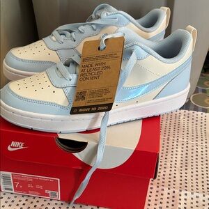 Nike Kids' Light Blue and White Sneakers